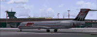 Screenshot of AMC McDonnell Douglas MD-83 on the ground.