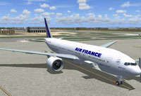 Screenshot of Air France Boeing 777-200 on the ground.
