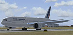 Screenshot of Air France Boeing 777-200ER on runway.