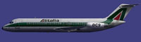Side profile of Alitalia Douglas DC-9-30.
