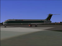 Screenshot of Alitalia McDonnell Douglas MD-82 on the ground.