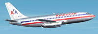 Screenshot of American Airlines Boeing 737-200 in flight.