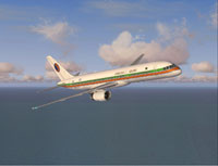 Screenshot of Azal Azerbaijan Airlines 757-22L in flight.