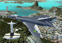 Screenshot of Brazilian Navy Air Force Etendard flying through Rio.