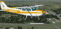 Screenshot of Cessna 172SP Skyhawk in flight.