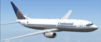 Screenshot of Continental Boeing 737-800 in flight.
