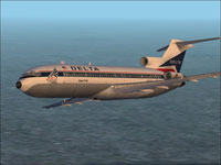 Screenshot of Delta Airlines Boeing 727-200 in flight.