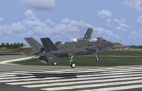 Screenshot of F-35B Lightning II UK ZM135 taking off.
