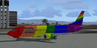 Screenshot of Family Air Boeing 737-400 on the ground.