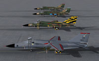 Screenshot of F-111's lined up on the ground.