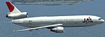 Screenshot of JAL Douglas DC-10-40 in flight.