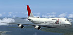 Screenshot of Japan Airlines Boeing 747-400 in flight.