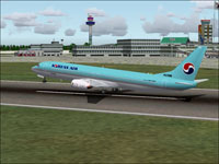 Screenshot of KAL Boeing 737-800 taking off.