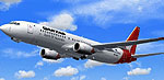 Screenshot of Qantas Boeing 737-800 in flight.