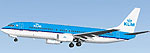 Screenshot of KLM Boeing 737-800 in flight.