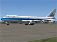 Screenshot of KLM Boeing 747-206B on the ground.