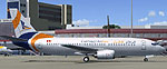 Screenshot of Kharthago Airlines Boeing 737-300 on the ground.
