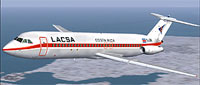 Screenshot of Lacsa BAC 1-11 in flight.