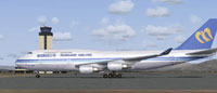 Screenshot of Mandarin Airlines Boeing 747-400 on the ground.