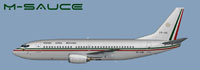 Side profile of Mexican Air Force Boeing 737-300.