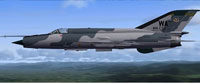 Screenshot of MiG-21 USAF Agressor in flight.