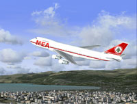 Screenshot of Middle East Airlines Boeing 747-2B4BM in flight.