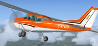 Screenshot of Cessna 172SP Skyhawk in flight.