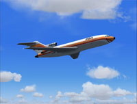 Screenshot of PSA Boeing 727-100 in flight.