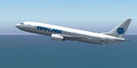 Screenshot of Pan Am Boeing 737-800 in flight.