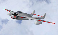 Screenshot of RCAF DeHavilland Vampire F.3 in flight.