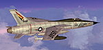 Screenshot of bare metal Republic F-105D in flight.