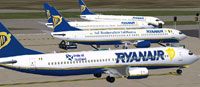 Screenshot of Ryanair Boeing's on the ground.