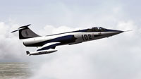 Screenshot of Sim Skunk Works F-104S "75000" in flight.
