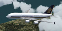Screenshot of Singapore Airlines Airbus A380 in flight.