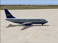Screenshot of Southern Winds Boeing 737-2S3 ADV on the ground.