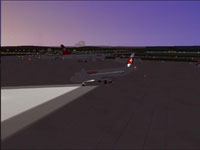 Screenshot of Swiss Airbus A320-214 on the ground.