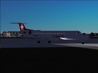 Screenshot of Swiss Embraer ERJ-145 LU on the ground.
