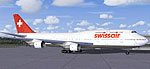 Screenshot of Swissair Boeing 747-300 on the ground.