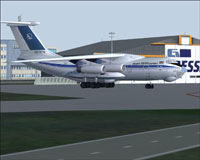 Screenshot of Trans Avia Export Ilyushin IL76 on the ground.
