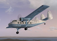 Screenshot of Twin Pioneer CF-STX in flight.