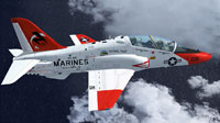 Screenshot of US Navy T-45C Goshawk in flight.