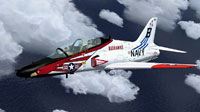 Screenshot of US Navy T-45C Goshawk in flight.