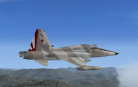 Screenshot of US Navy VFC-111 Sundowners F-5 Tiger II in flight.