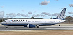 Screenshot of United Airlines Boeing 737-400 on the ground.