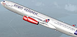 Screenshot of Virgin Atlantic Airbus A340-300 in flight.