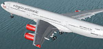 Screenshot of Virgin Atlantic Airbus A340-313E in flight.