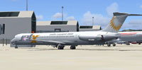 Screenshot of jetX McDonnell Douglas MD-82 on the ground.