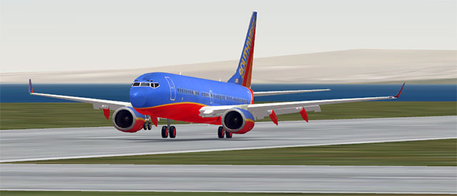 737 landing on runway 