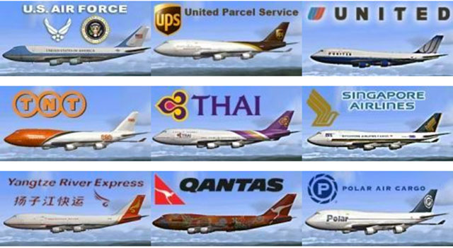 Some of the liveries included with the Jumbo X package.