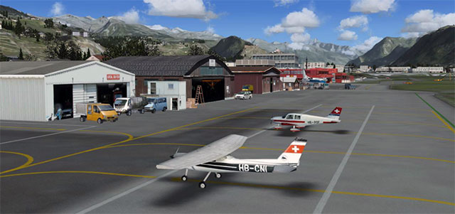 Private aircraft at Sion in FSX